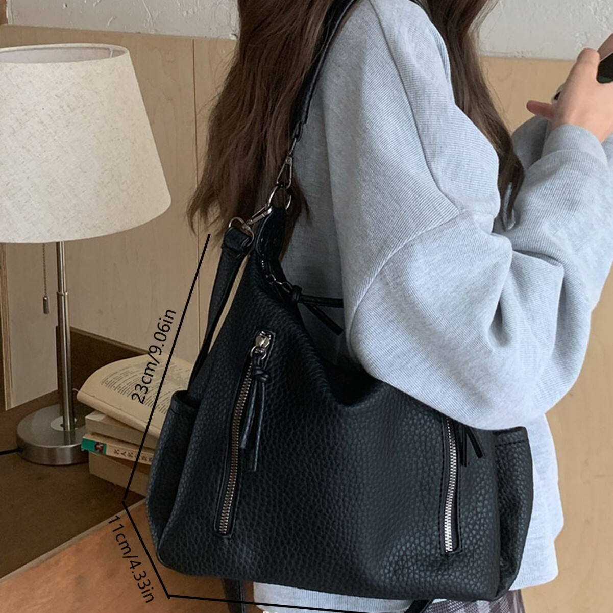 New Women's Retro Soft Leather Handbag Luxury Bag Work Commuter Shoulder Bag High end Designer Bag Wallet Shoulder Bag
