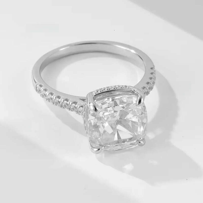 Sterling Dia Zircon Ring Set for Women Gold Plated Geometric Stone Wedding Sier Rings