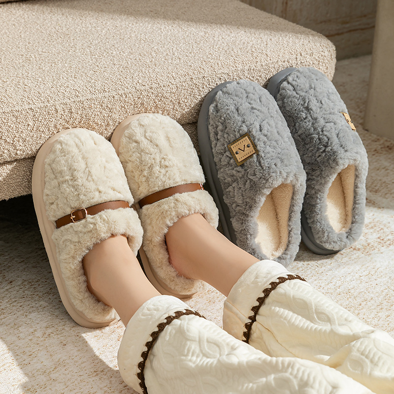 High-End for Women, Autumn and Winter 2025 New Indoor Home Non-Slip Warm Plush Cotton Slippers ddmymarket