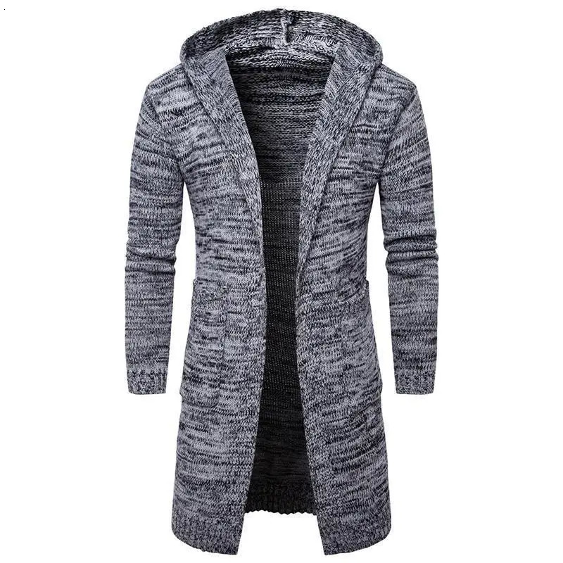 mens hooded cardigan sweater coat trend in Europe and the United States fashion 250929