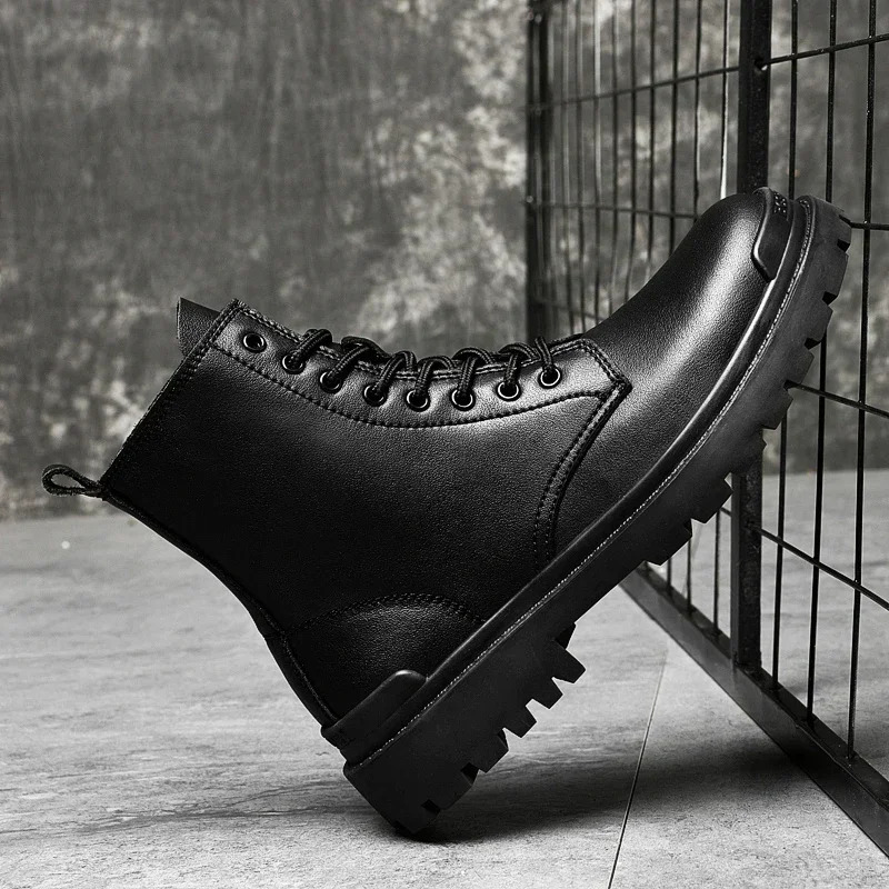 Fashion Mens Boots Autumn Winter Men Boots Genuine Leather Casual Shoes For Man Retro Motorcycle Boots Big Size 3848 250930