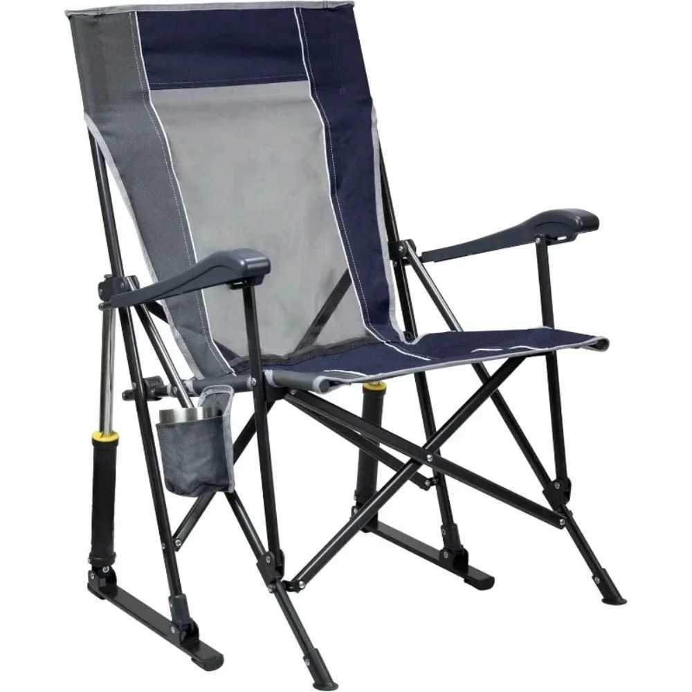 Tool Camping Chair Portable Folding Rocking Chair with Solid Durable Armrests Backrest Blue Guaranteed Authentic J250930