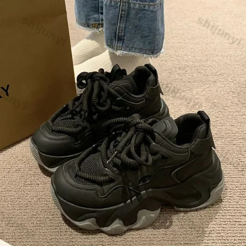 Women Chunky Platform Sneakers Women Autumn Fashion Breathable Mesh Sport Casual Sneakers Female Thick Bottom Vulcanized Shoes 250930