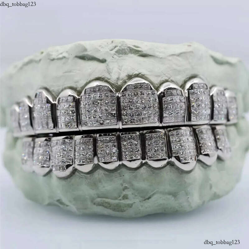 Pass Dia Tester Princess Cut Custom Moissanite Grillz Hiphop Jewelry Sier Gold Iced Out Dental Grills for Teeth 111