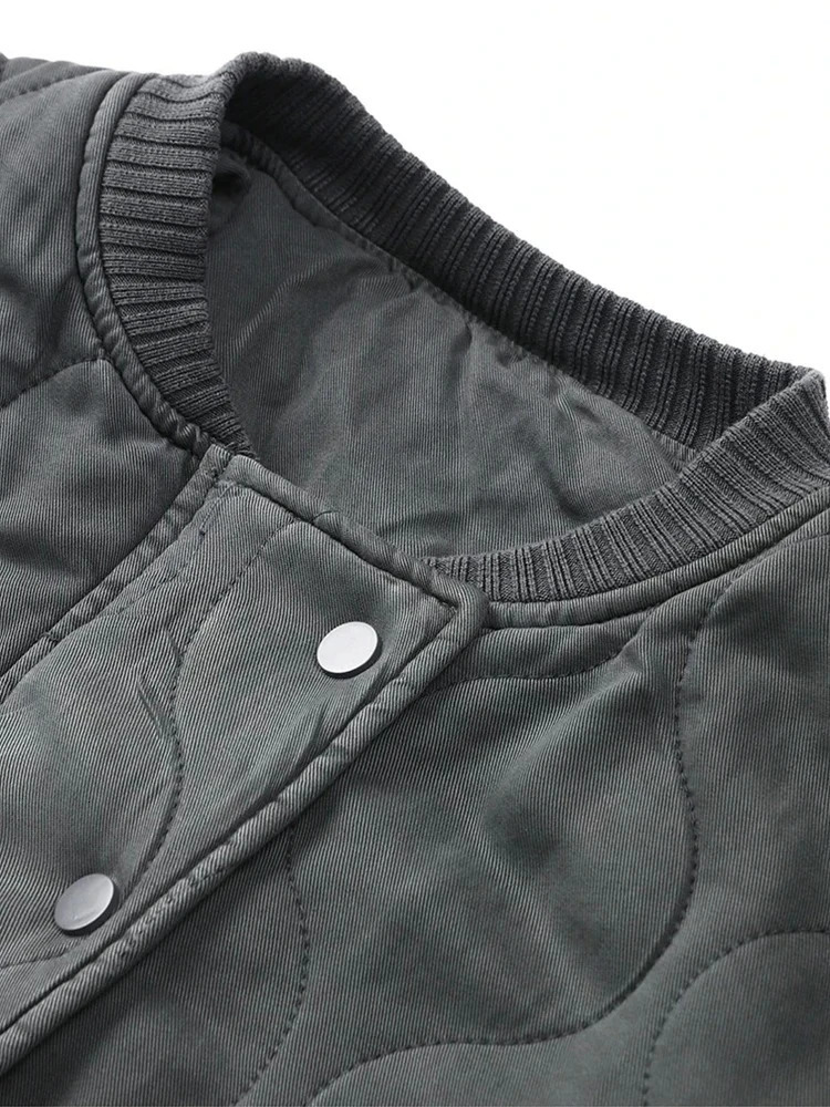 Womens Comfortable Casual Jacket Coat Round Collar Zipper Button Long Sleeve Fashion Warm 250930