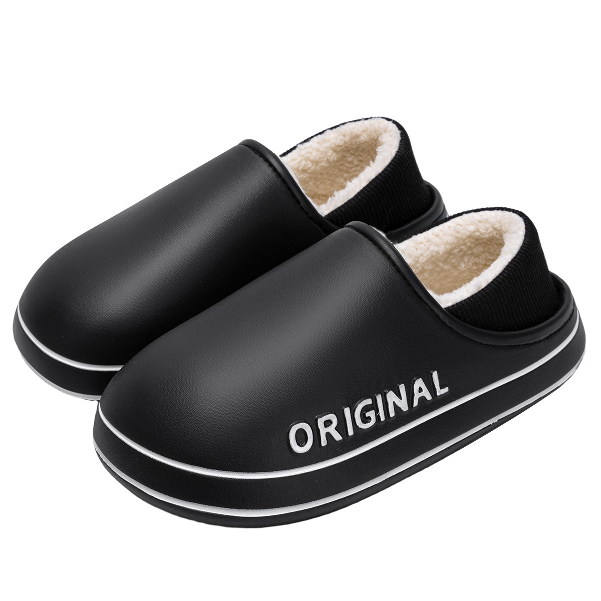 Waterproof Dirt-resistant Non-slip Men, Autumn and Winter New Style, Couples Indoor Home Cotton Slippers with Heel for Men ddmymarket