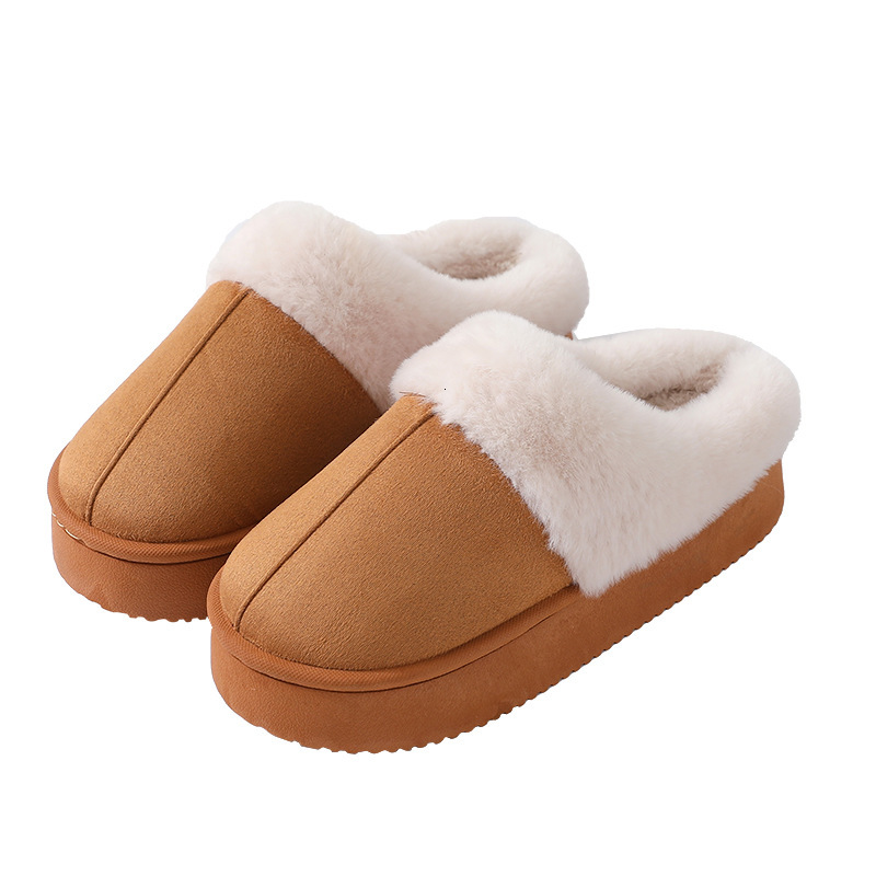 Women's Cotton 2025 New Indoor Home Non-Slip Furry Slippers Men's Winter Couple Outdoor Wear ddmymarket