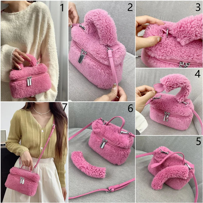 Box Bag Women 2024 Winter Trendy Faux Fur Shoulder Bags Handbag Y2k Girls Fashion Festival Crossbody 250930