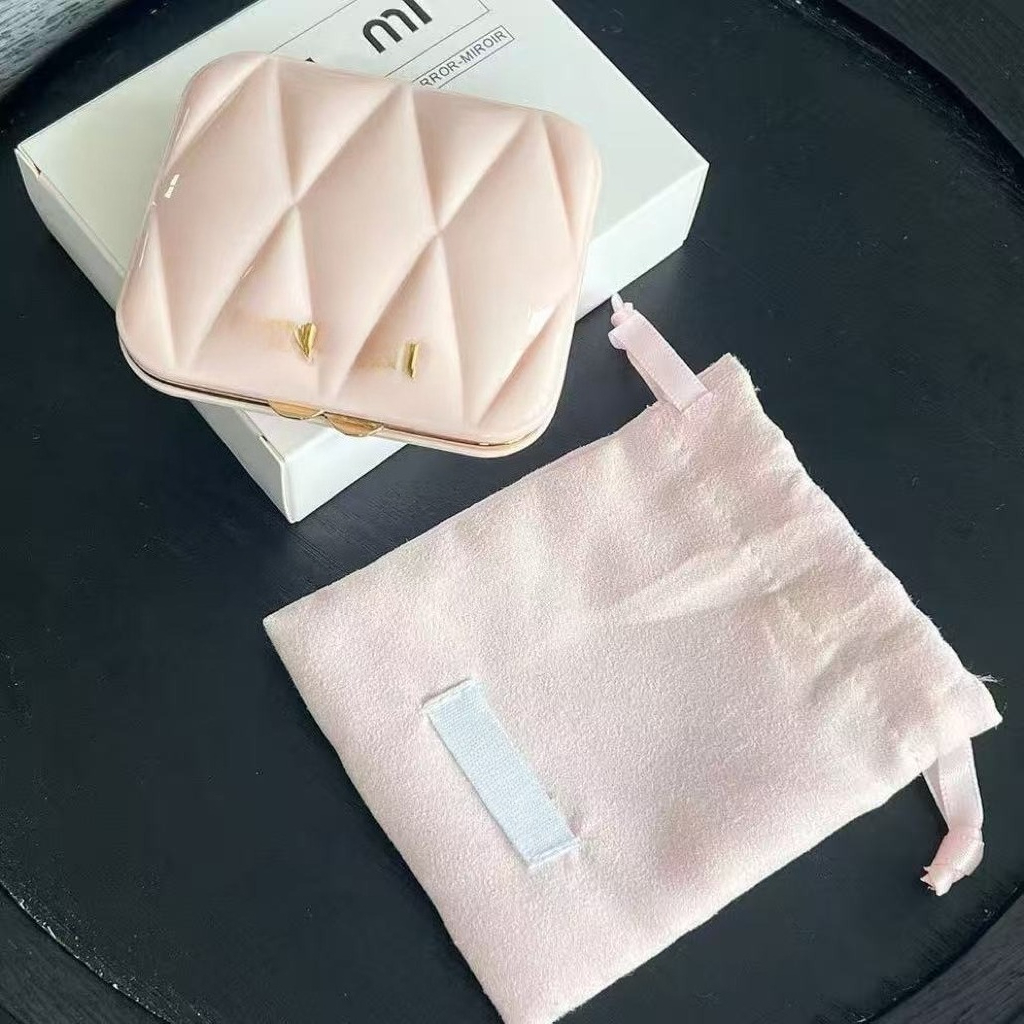 Travel-Friendly Foldable Mini Double Sided Mirror for Ladies - Lightweight & Easy-to-Carry