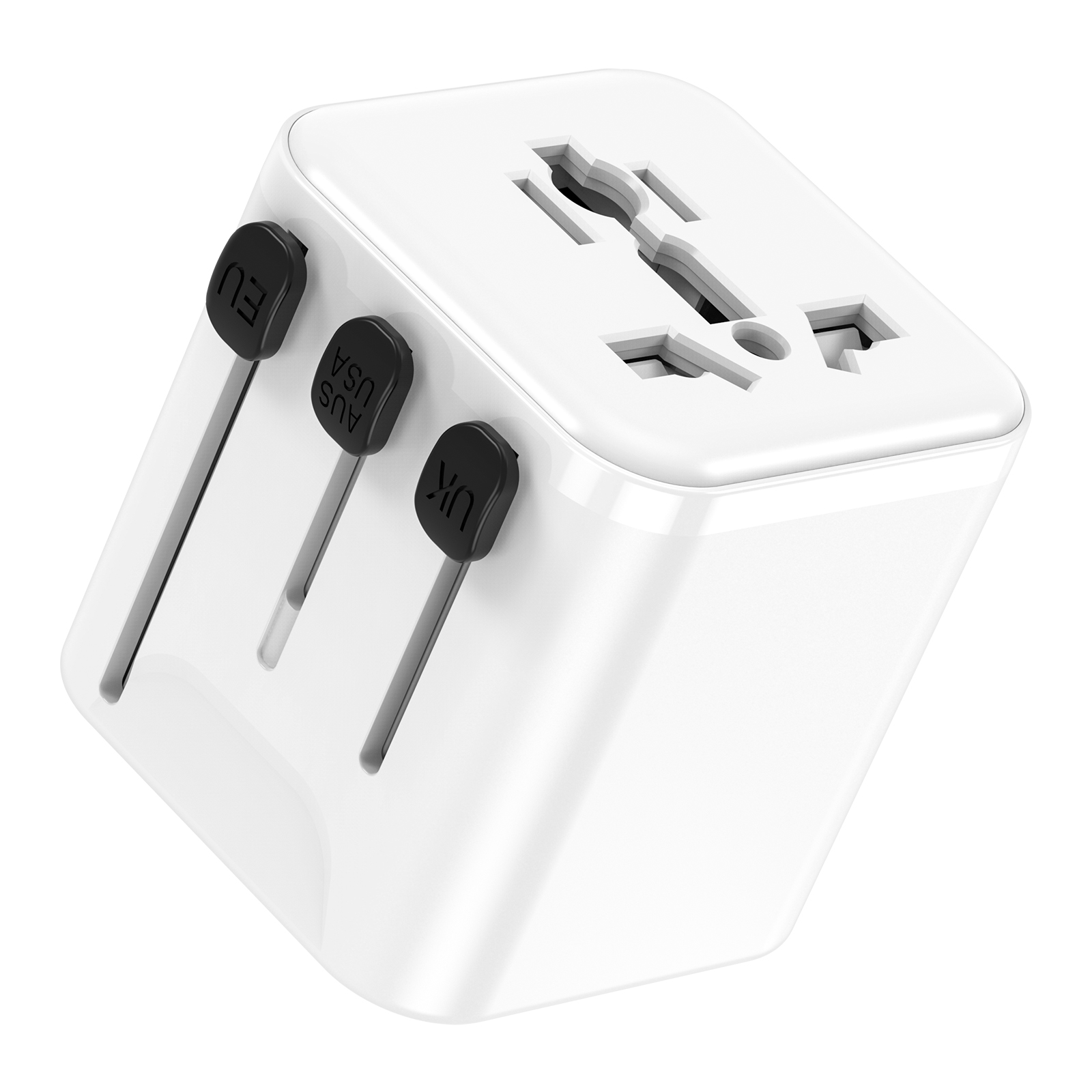 Universal Travel Adapter Mini Travel Plug Adapter for US/EU/UK/AUS 2 USB A and 3 USB C Mini Power Adapter Dual Fuses Eight Protection Universal Socket
