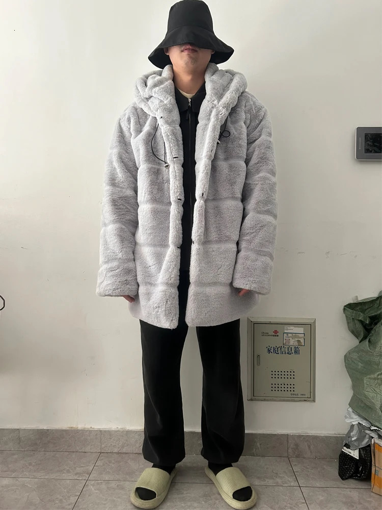 Womens Winter Sheepskin Coat Fur Hooded Long Jacket Loose Thick Warm 2024 Parka 250930