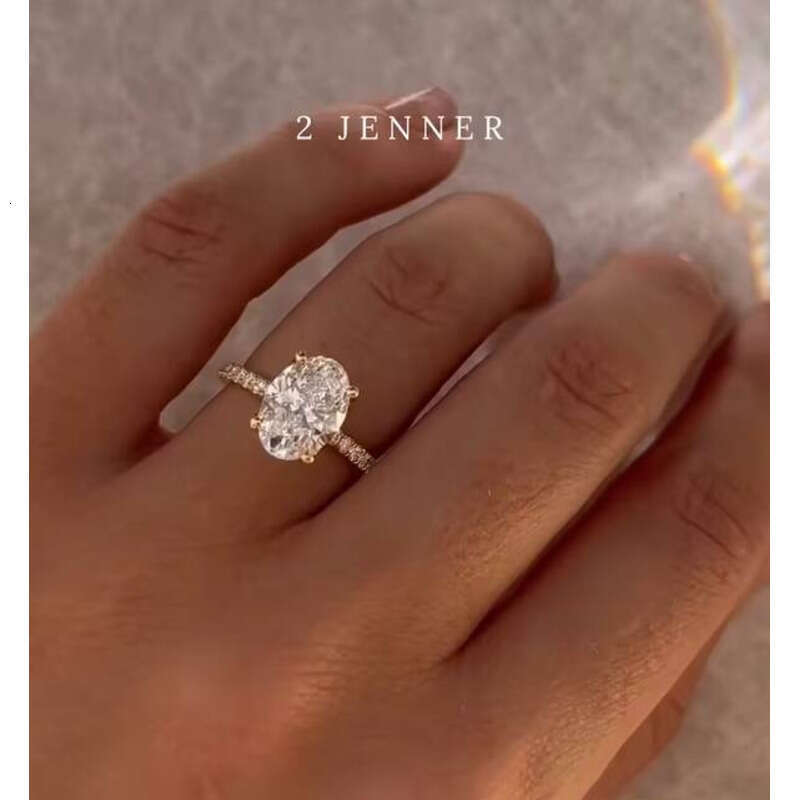 Classic Women's Jewelry Pure Silver VVS Moissanite Engagement Solid 10K 14K Gold Plated Radiant Cut Lab Grown Ring
