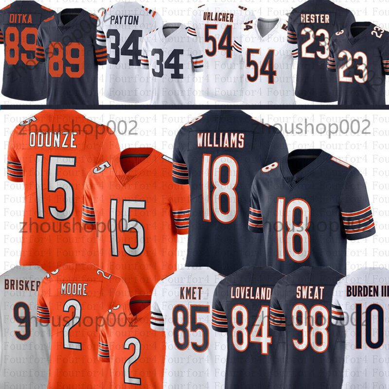 Caleb Williams Luther Burden III Colston Loveland Football Jersey Rome Odunze DJ Moore Cole Kmet DAndre Swift Walter Payton Tory Taylor Urlacher Butku