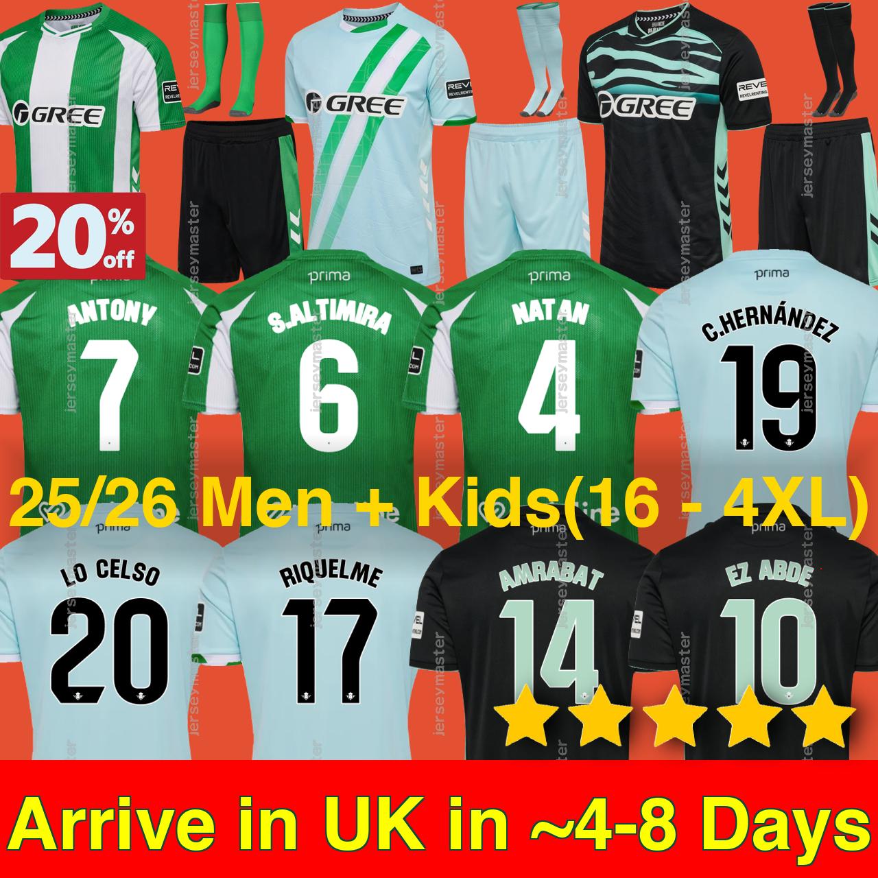 2025 2026 real betis Soccer Jerseys ANTONY 7 Camiseta de Futbol Men Kids equipacion betis football shirts camiseta Betis VITOR ROQUE HERNANDEZ ABDE special