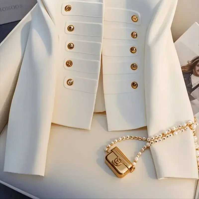 luxcury Style Double-Breasted Ladies' Coat - Elegant Single-Colored Full-Length Sleeve Casual Workwear