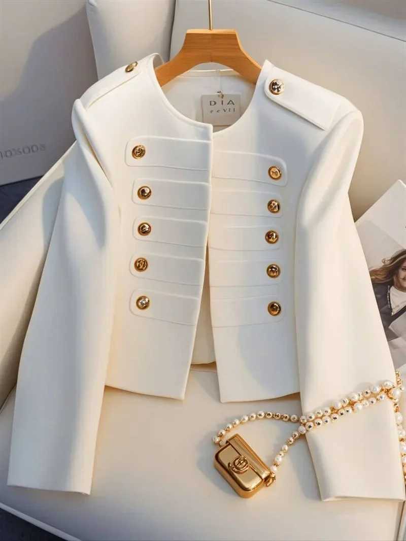 luxcury Style Double-Breasted Ladies' Coat - Elegant Single-Colored Full-Length Sleeve Casual Workwear