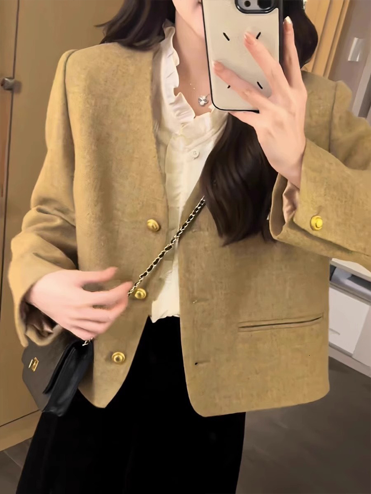 2025 Women's Elegant Autumn/Winter New Fashion Coarse fashion Wool Short Coat Multi functional Casual Short Jacket Autumn/Winter New Designer Jac