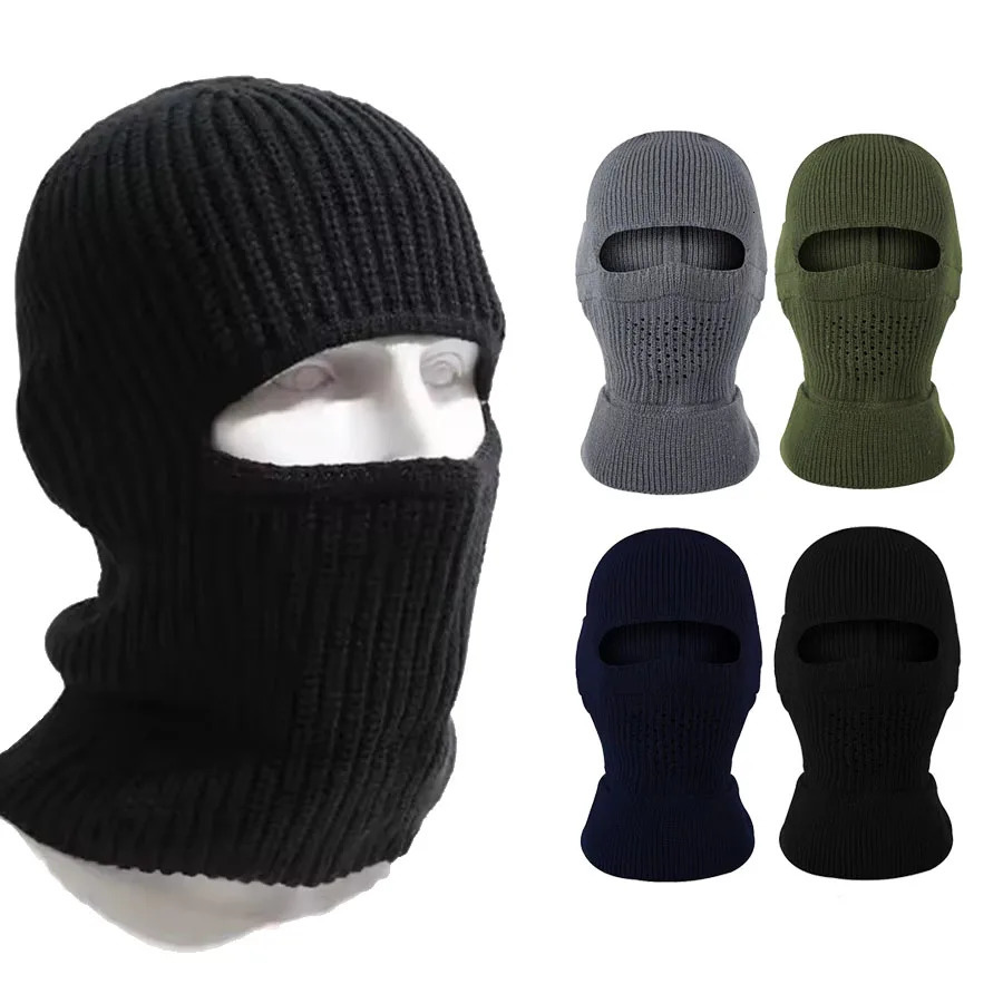 Mask Beanies Hat Men Full Face Cover Pullover Cap Winter Balaclava Knitted Hat Outdoor Cycling Motorcycle Ski Full Face Mask Hat 250928