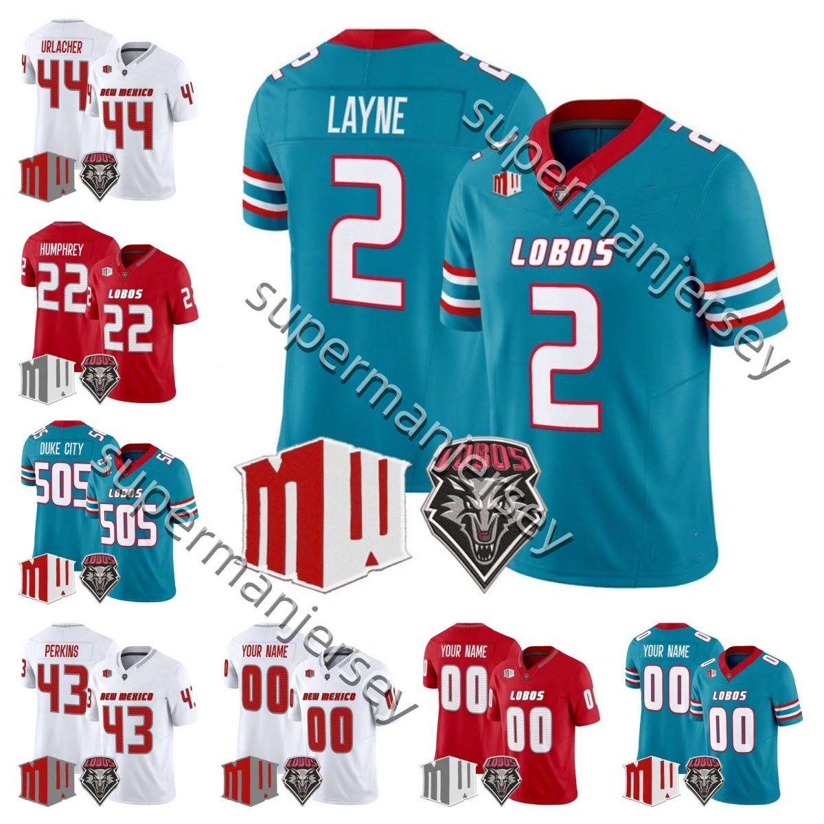 2025 Custom New Mexico Lobos Football jersey All Stitched Jack Layne Scottre Humphrey Brian Urlacher Don Perkins Men Women Youth