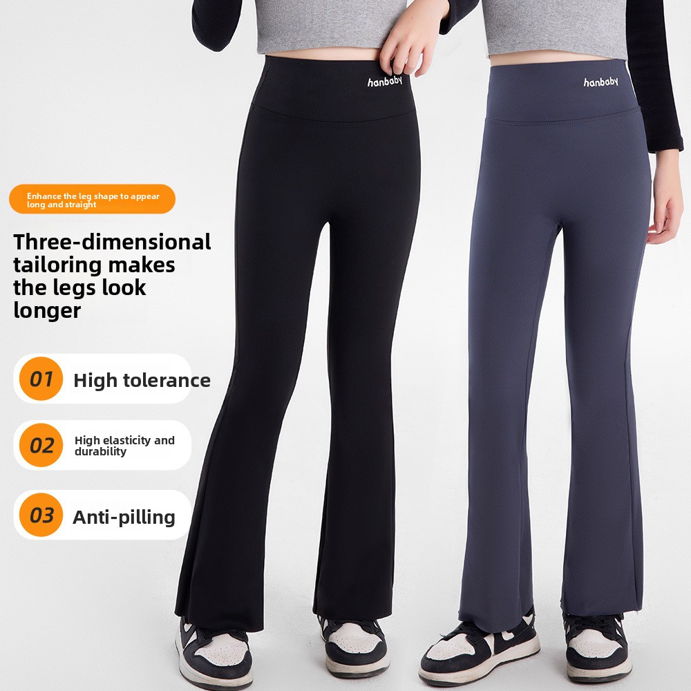 2025 spring winter autumn Teenager Girls Children bell-bottoms Shark Pants leggings yoga pants 8 10 12 14 16Years tight wide leg Trouser Kids