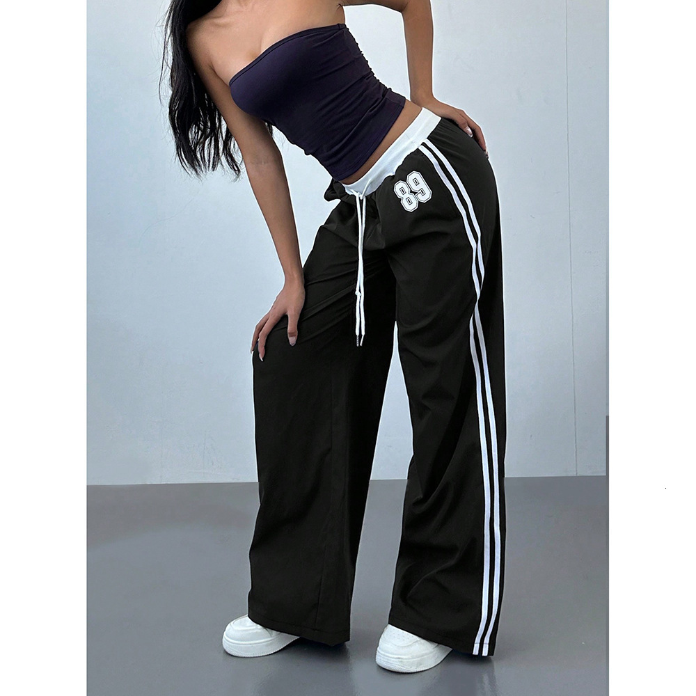 Spicy Girl Casual Pants Summer Loose Trendy Digital Print Versatile Long Pants 2025 Harajuku Y2K Gothpunk Straight Wideleg Pants Women 250917