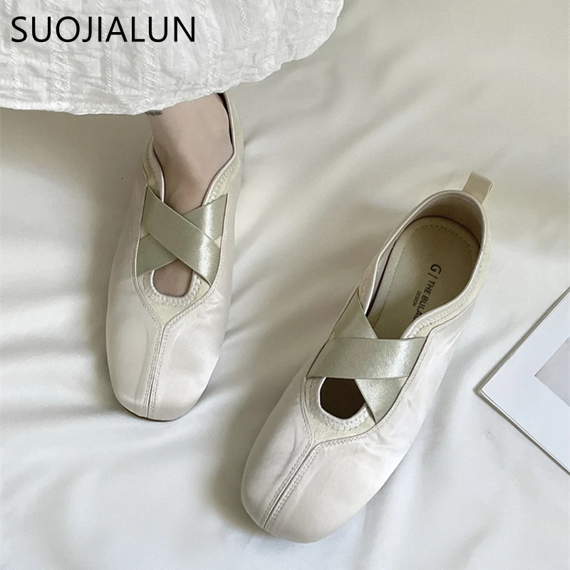 SUOJIALUN 2025 Spring Women Flat Shoes Fashion Round Toe Slip On Ladies Elegant Loafer Shoes Soft Flat Heel Boat Shoes 250930