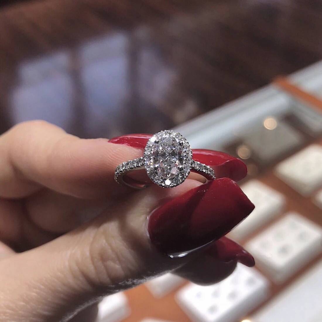 Classic designer ring 925 Sterling Silver Oval 2CT Diamond Engagement Wedding Rings For Women Fine Jewelry