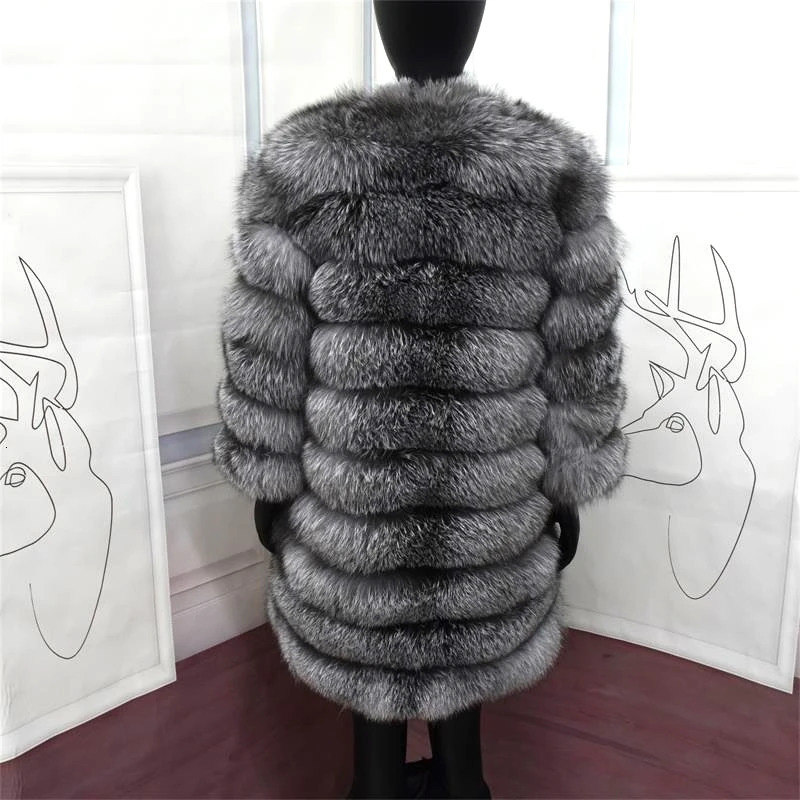 real fur coats Women Natural Real Fur Jackets Vest Winter Outerwear Women Silver Blue Fox coat high quality fur Clothes 250926