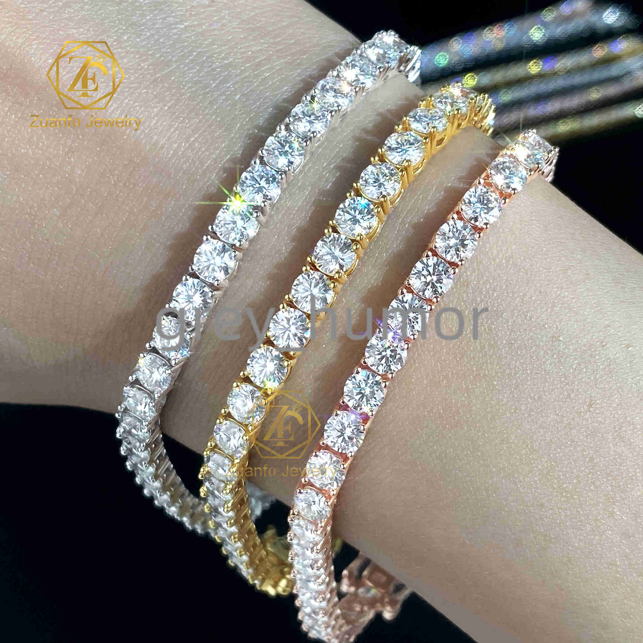 Ready to Ship 2mm 3mm 4mm 5mm 65mm GRA Certified VVS Moissanite Women Tennis Bracelet 925 Sterling Silver