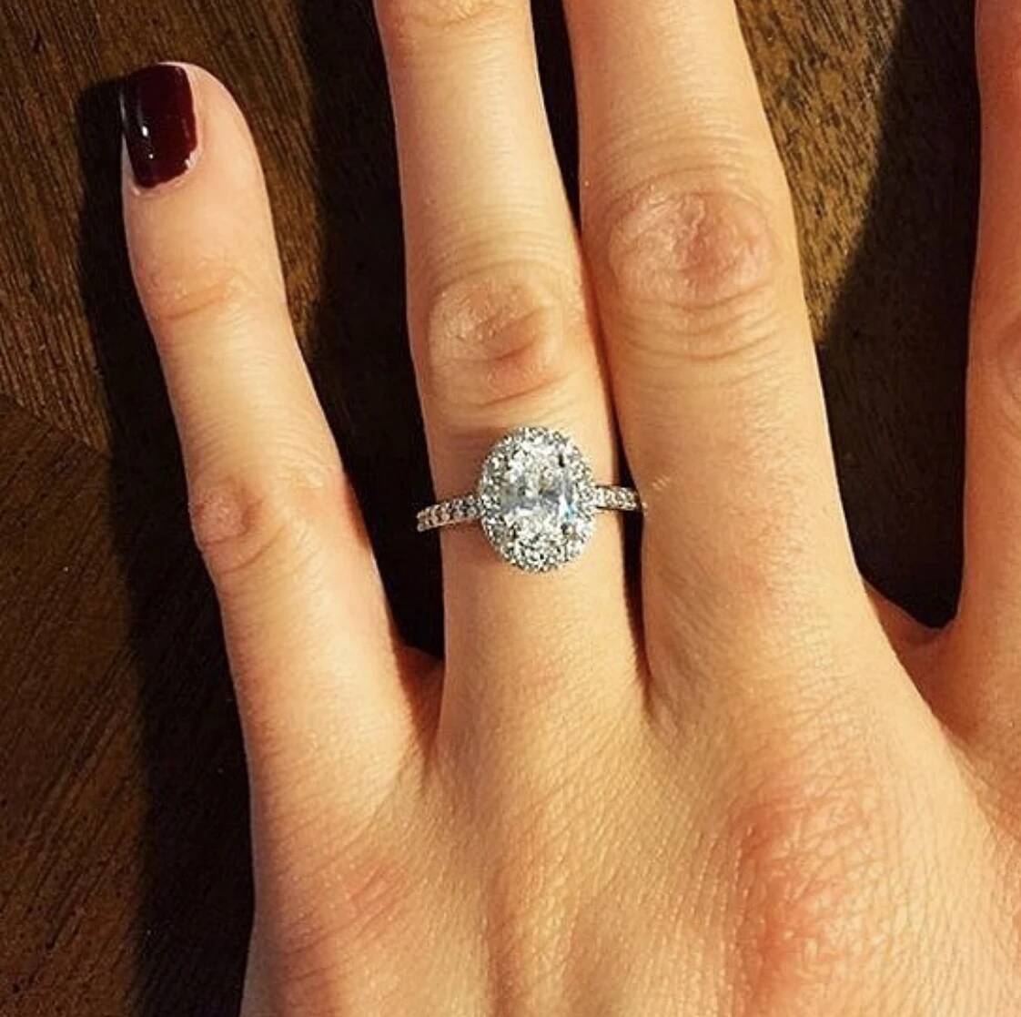 Classic designer ring 925 Sterling Silver Oval 2CT Diamond Engagement Wedding Rings For Women Fine Jewelry