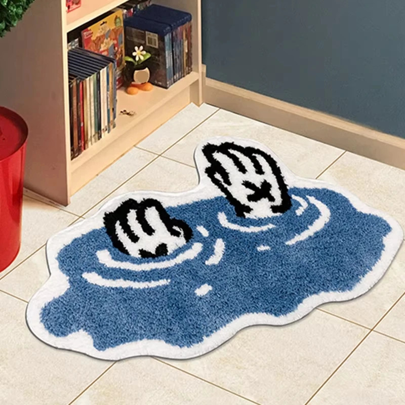 VIKAMA Puddle Handprint Fun Carpet Creative Home Absorbent NonSlip Floor Mat Entryway Bathroom Living Room Ins Style Home Decor 250929