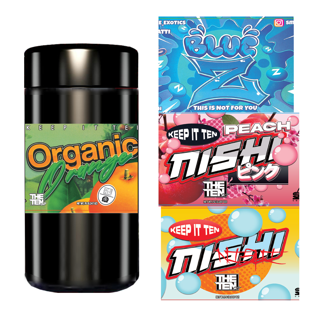 Empty mix Doja organic orange Dirty guava angels delight pink berry push pop Super THE TEN NISHI peach 7g 100ml Black flower UV Glass Jar white cherry