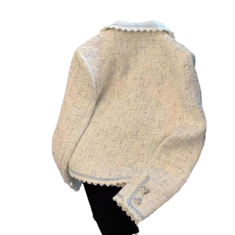 2025 new short designer coarse wool short jacket for women's autumn and winter high-end design exquisite French retro socialist elegant lapel twe