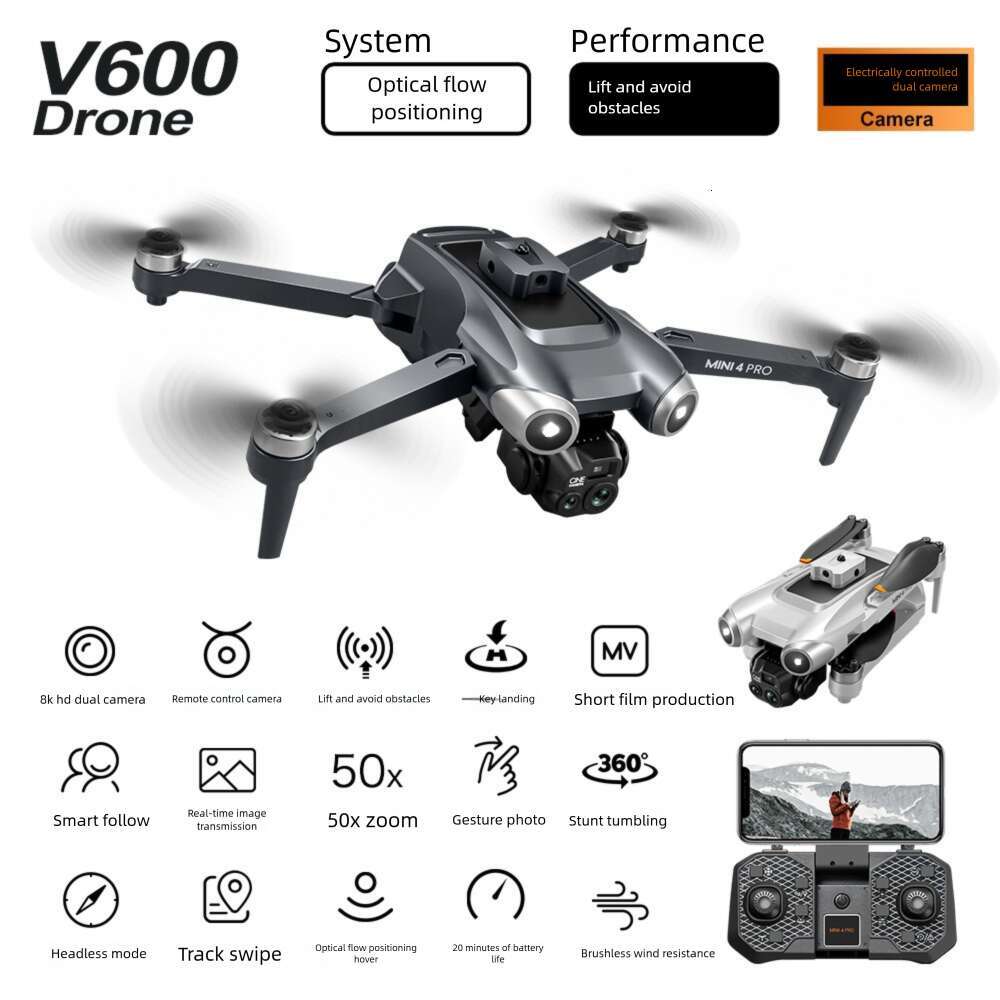 New Product V Brushless HD Aerial Photography Lifting Obstacle Avoidance Long Endurance Drone Remote Control Aircraft Toy