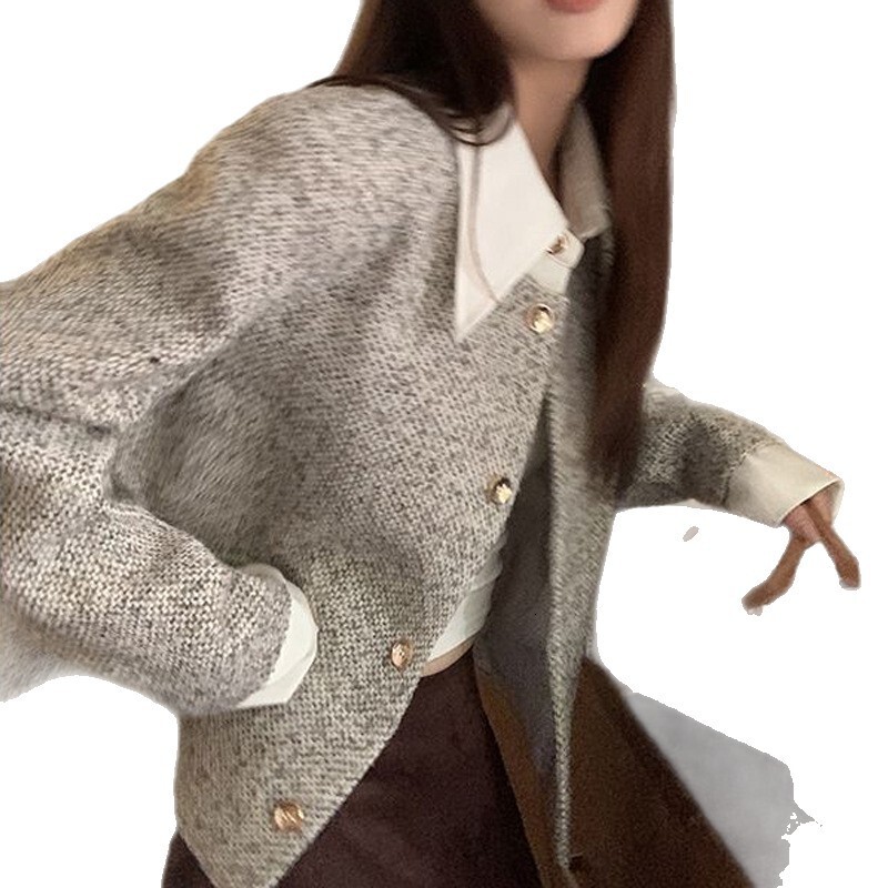 2025 Women's Fashion Casual Coarse Wool Short Jacket Designer Autumn/Winter New Korean Multi functional fashion Elegant Social Top Luxury