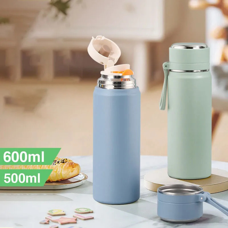 500600ml Thermos Stainless Steel Vacuum Flask Cold Double Wall Car Thermal Iced Travel Mug Coffee Insulated Cup 250929 W260226