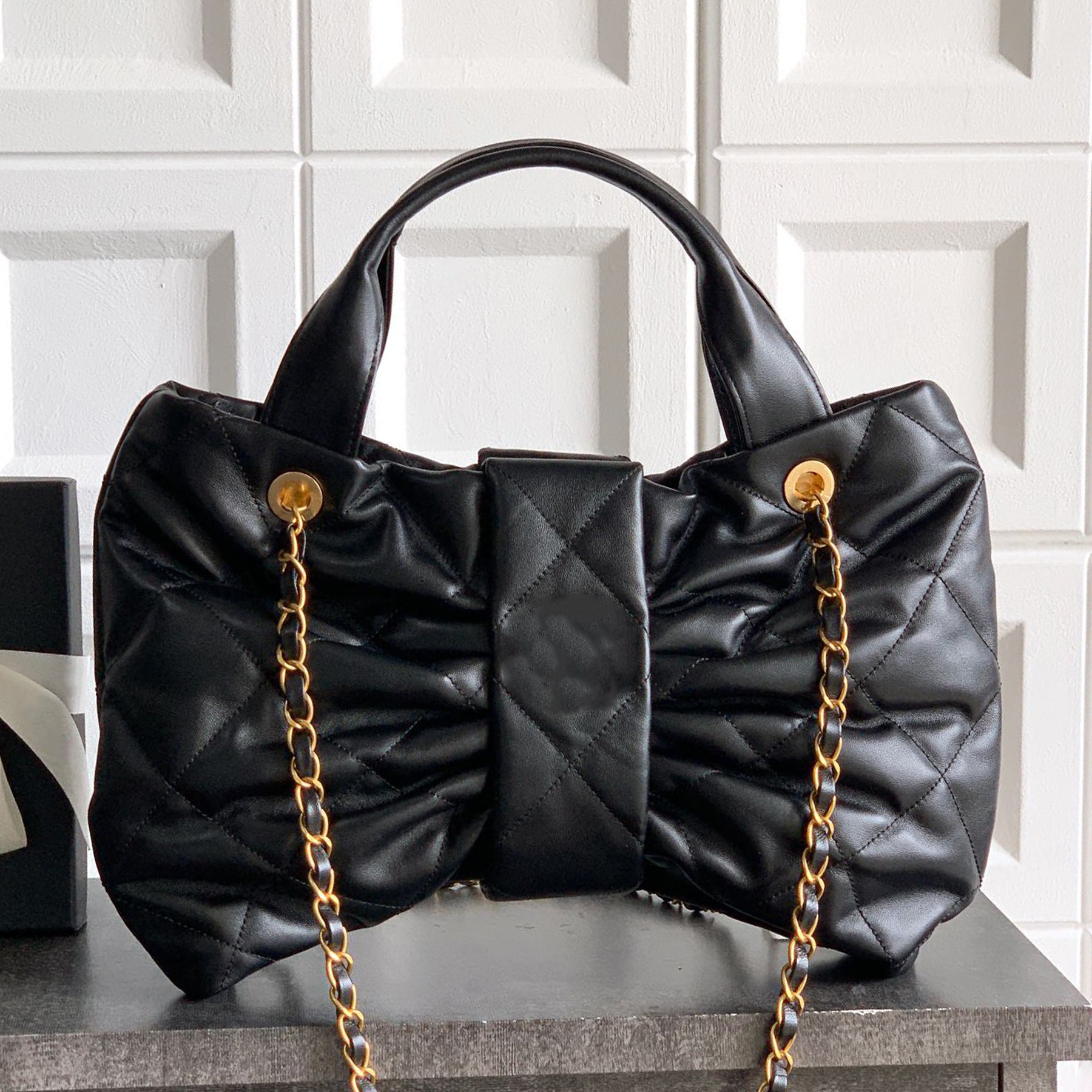 New Top Quality Maxi Bow Bag Luxury Designer Velvet Nylon Golden Hardware Shoulder Bag Zipper Closure Handbag Fashion Women Casual Shopping Clutch Bag Purse