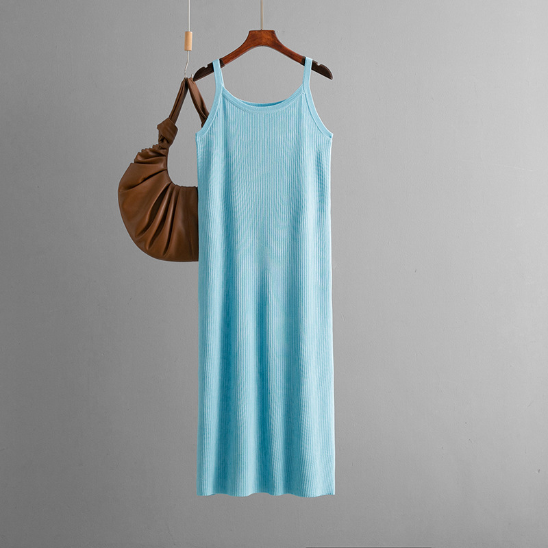 DR261 Summer New Arrival Women's Simple Suspender Knitted Dress