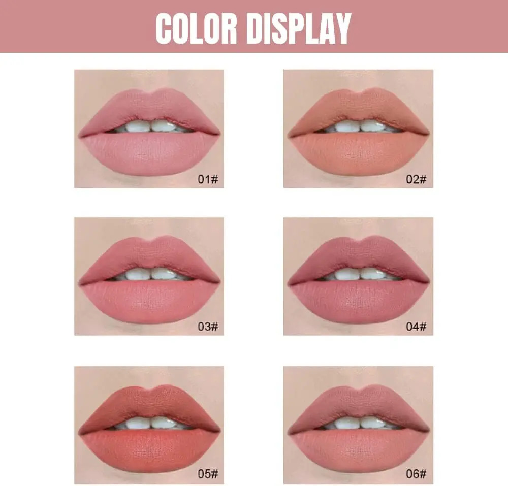6 Colors Matte Lipstick Set Matte Lipsticks Mini Size Lipstick WaterproofLong Lasting Matte Velvet Lipstick 250930
