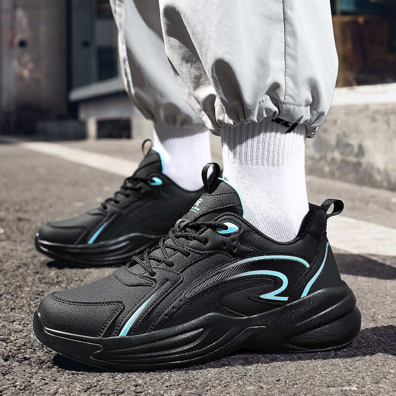 Autumn New Trend Thick-Soled Height-Increasing Dad Leather Fashion Men's Wear-Resistant Non-Slip Casual Sports Shoes bb