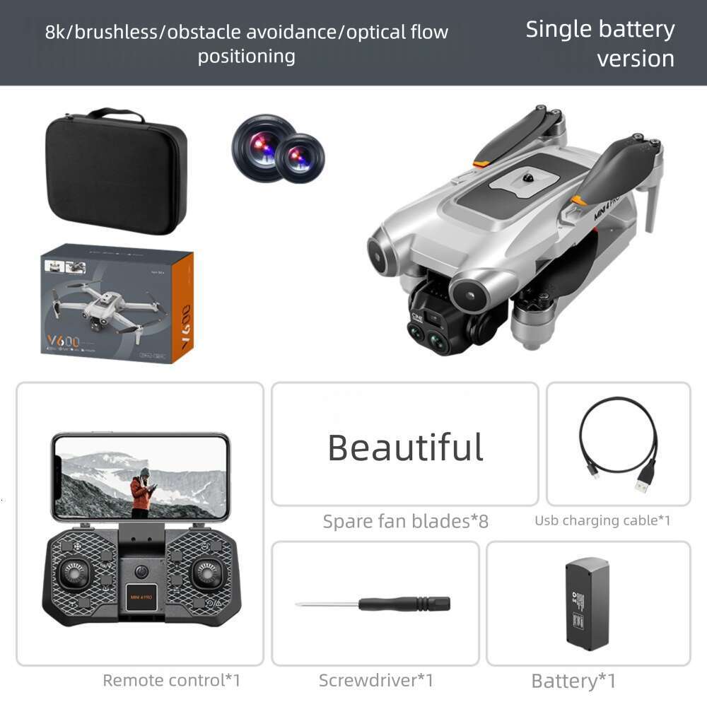 New Product V Brushless HD Aerial Photography Lifting Obstacle Avoidance Long Endurance Drone Remote Control Aircraft Toy