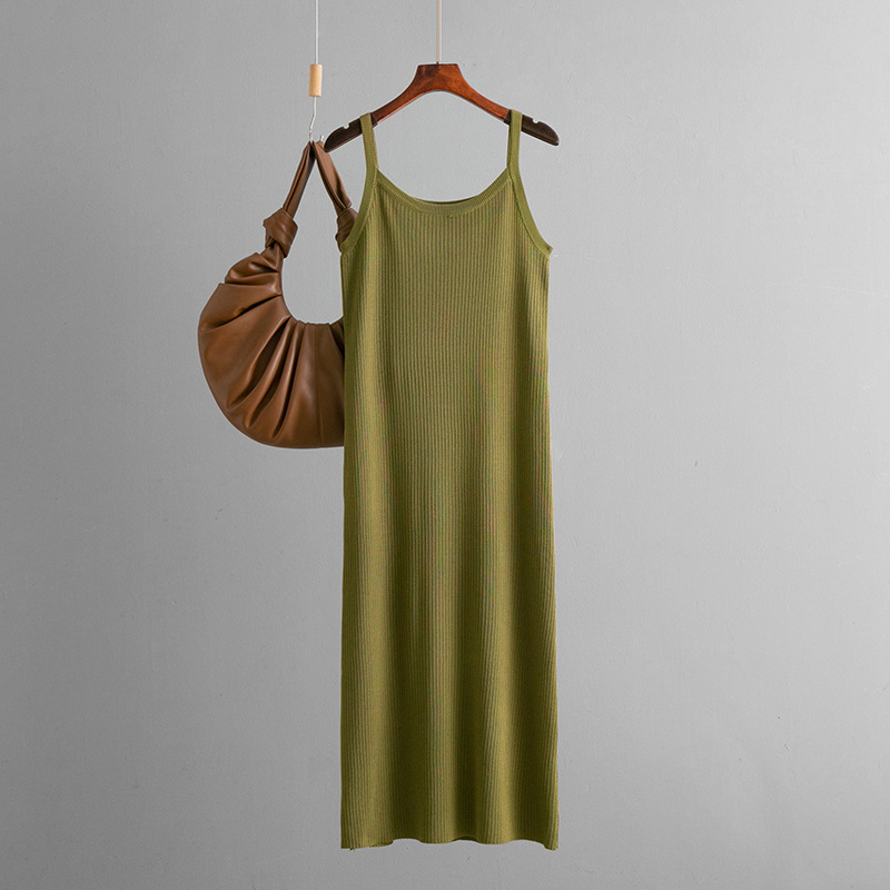 DR261 Summer New Arrival Women's Simple Suspender Knitted Dress