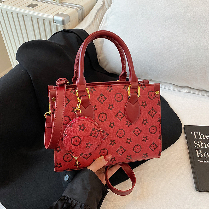 Free shipping Designer Multi-Color Exquisite Printed Tote Bag With Coin Purse Fashion Luxurious Stylish Versatile Elegant Casual Handbag For Women