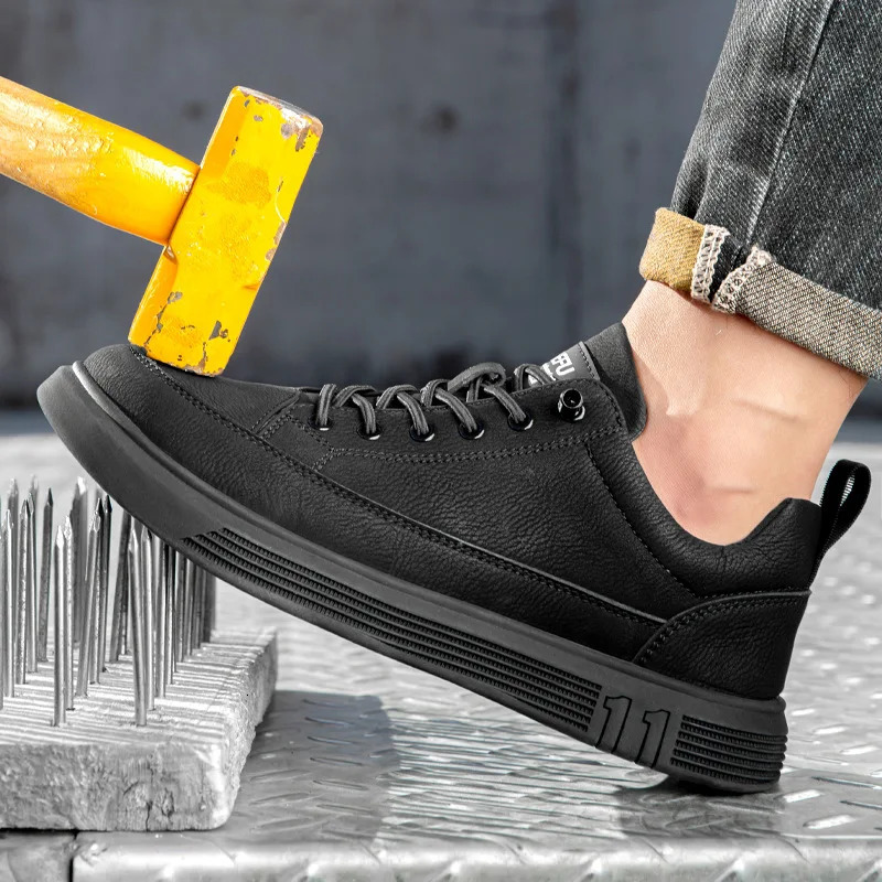 Waterproof Work Boots Safety Steel Toe Shoes Men Quality Leather Shoes PunctureProofIndestructible Shoes Safety Protective 250930