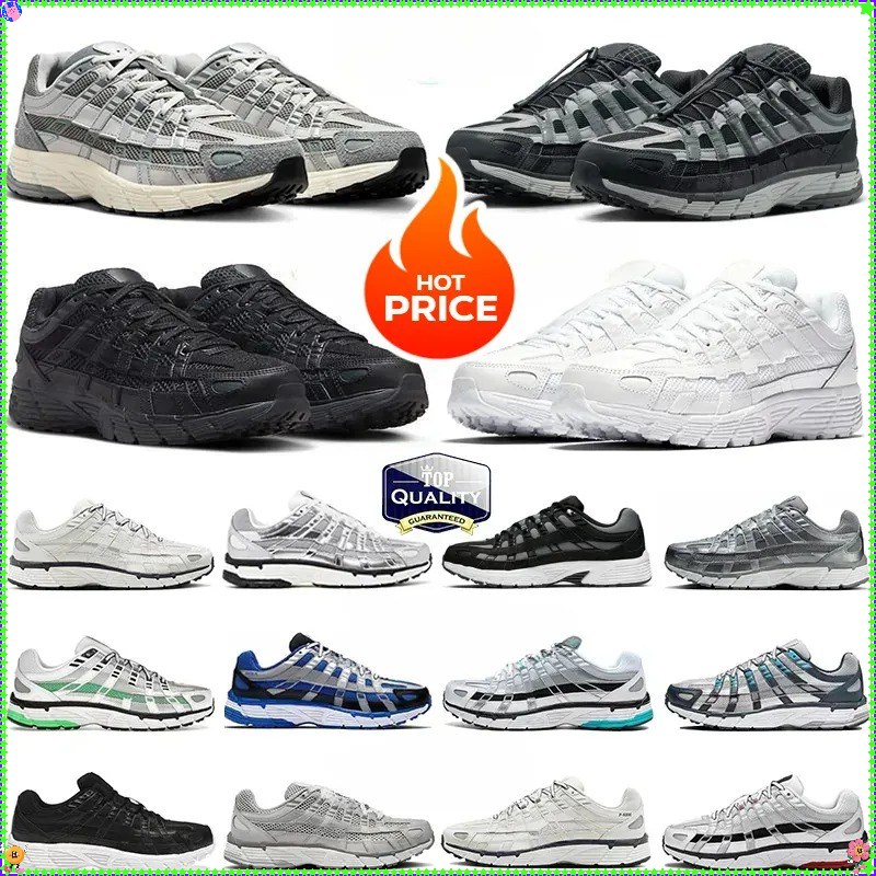 2025 Men's shoes Designer P6000 Trainers Running Shoes Men's and Women's Athletic Shoes Metal Silver Three Black White Smoke gray Outdoor sports shoes Casual Shoes
