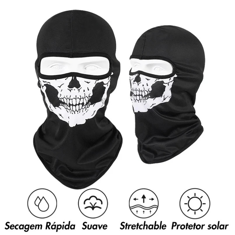 Bicycle Balaclava Full Face Mask Skull Print Motorcycle Full Face Mask Windproof Skiing Head Neck Warmer Bicycle Helmet Liner 250928