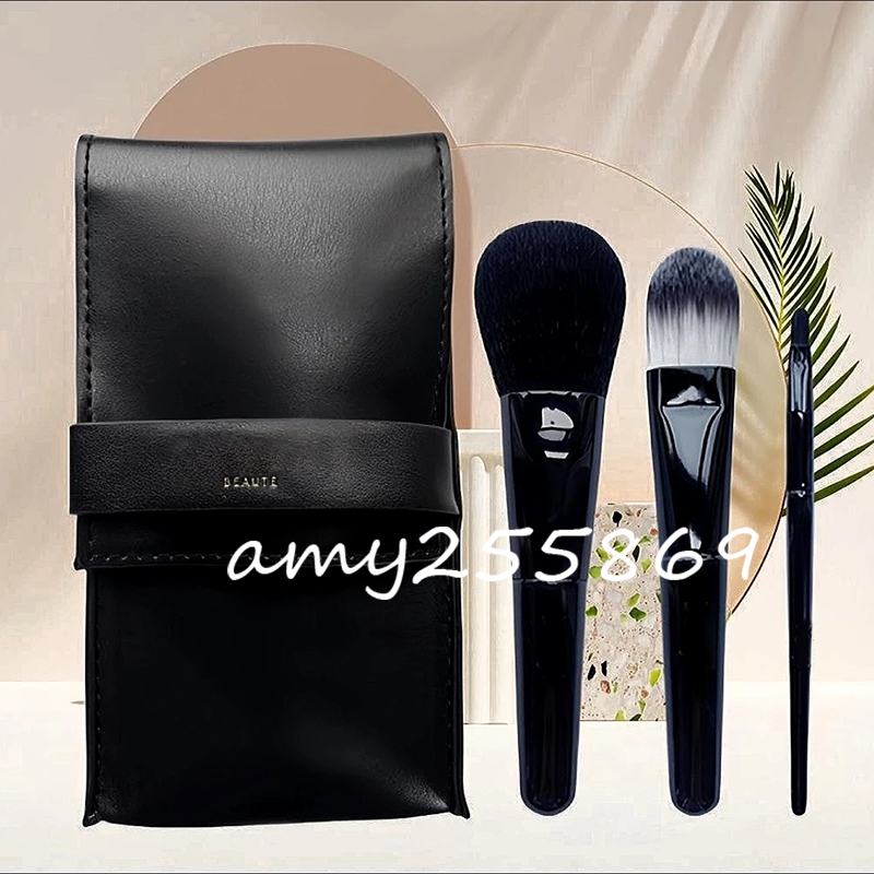 Party gifts 3Pcs makeup brushes one set foundation make-up brush loose powder brush lip brush beaute gifts comes with a black bag and gift box