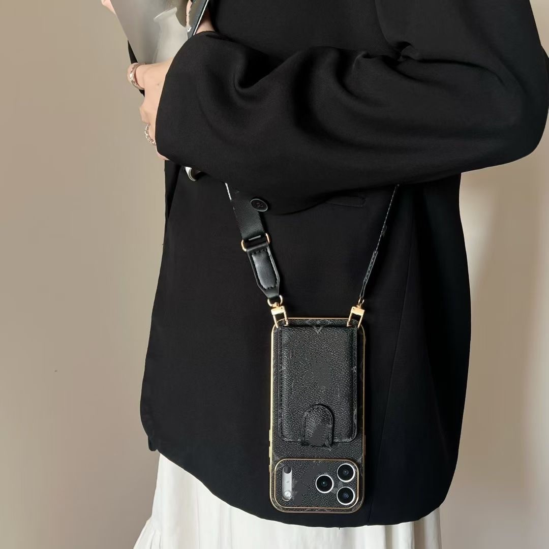 Femmes Crossbody Phone Case Designer IPhone Case pour Apple iPhone 17 16 Pro Max 17 15 Pro Max 13 12 14 Plus 11 Carte de caisse de carte de caiss
