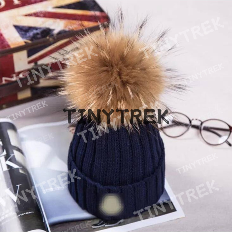 Deigner Hat kid Cap Big Fur Pom Leiure children boy girl crocodile Hat For Kid Cap Baby Solid Color Knitted Beanie adult child Removable pom Hairball