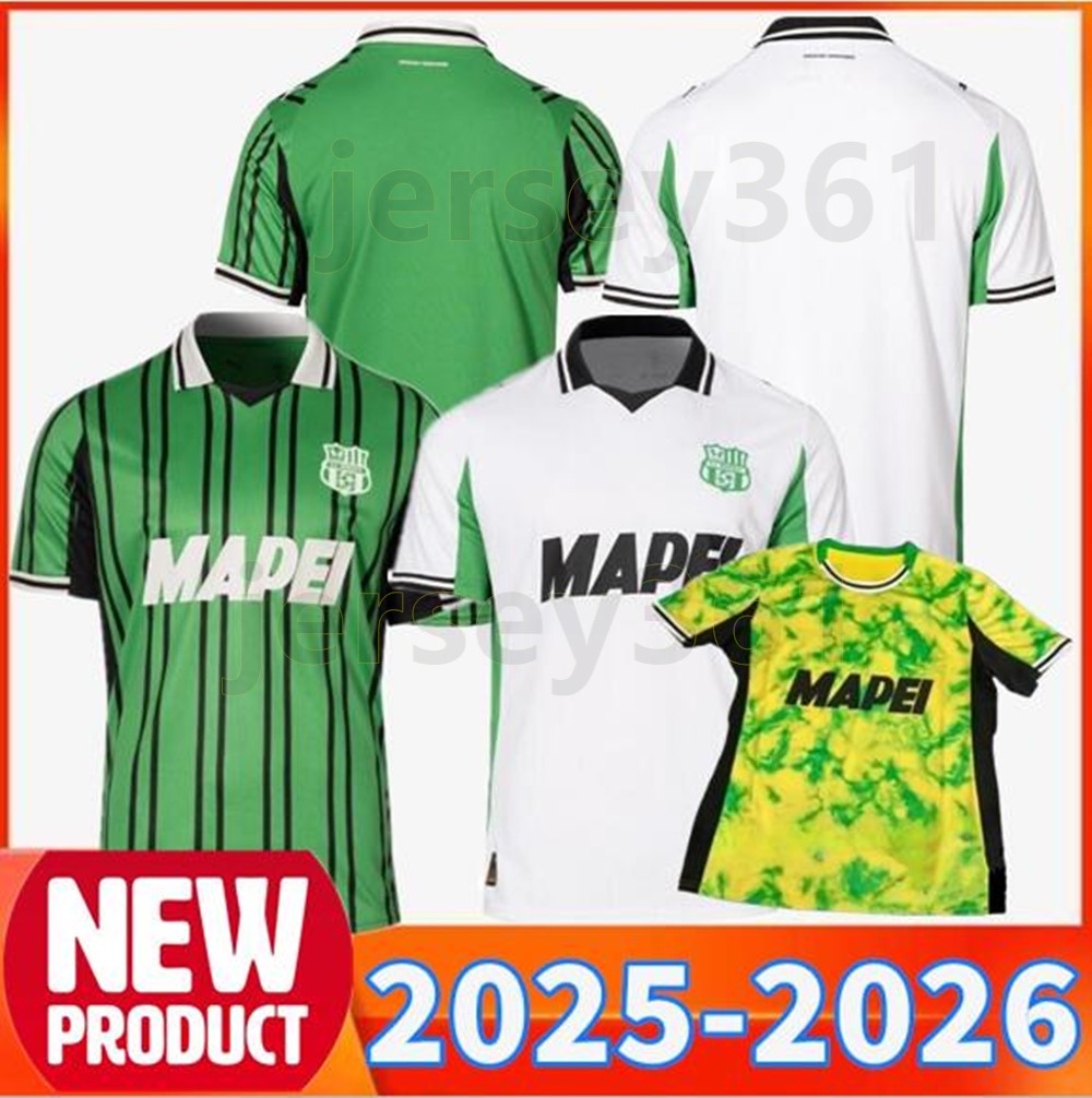 25 26 Sassuolo Calcio Soccer Jerseys BERARDI DOIG PINAMONTI Football Shirts 2025 2026 LAURIENTE SKJELLERUP PIERINI FADERA MORO CHEDDIRA Sassuolo Maglie Da Calcio